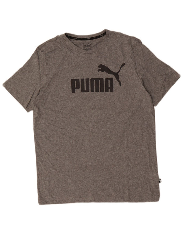 Męski T-shirt z grafiką PUMA, duży, szary, nakrapiany