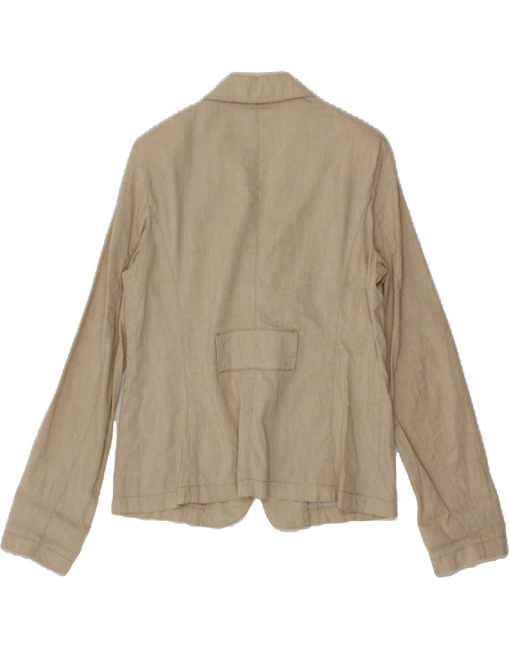 SISLEY Womens 3 Button Blazer Jacket UK 12 Medium Beige Vintage Sisley and Second-Hand Sisley from Messina Hembry 