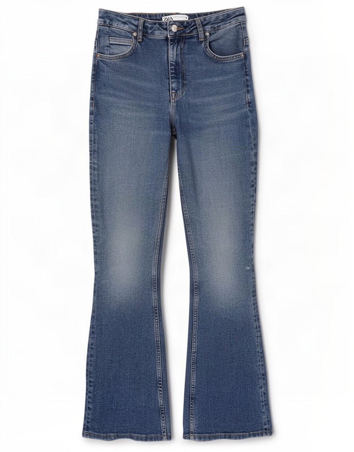 Damskie jeansy rozkloszowane Zara EU 40 Medium W30 L31 Niebieskie bawełniane