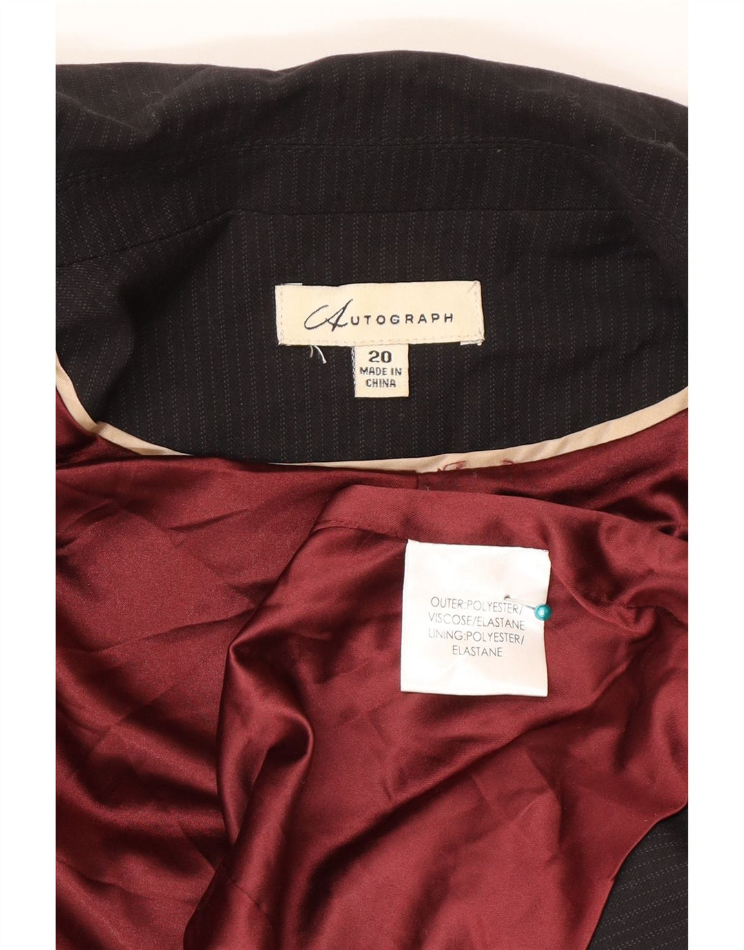 Marks & Spencer Damska marynarka z autografem UK 20 2XL w kolorze czarnym w prążki