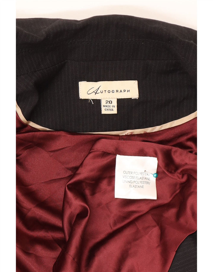 Marks & Spencer Damska marynarka z autografem UK 20 2XL w kolorze czarnym w prążki