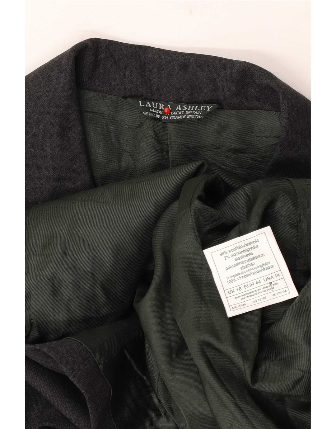Laura Ashley Damska marynarka zapinana na 5 guzików UK 18 XL Szara wełna