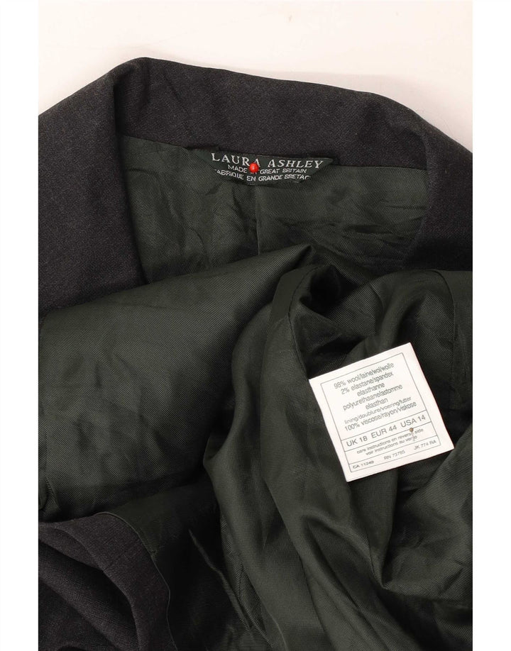 Laura Ashley Damska marynarka zapinana na 5 guzików UK 18 XL Szara wełna