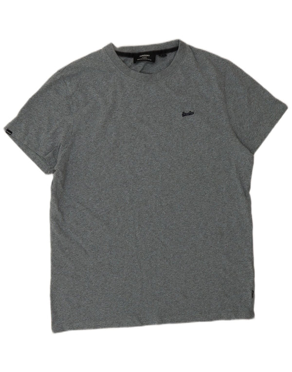 Męski T-shirt Superdry XL, szara bawełna w plamki