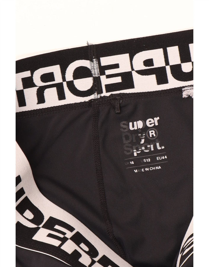 Damskie legginsy Superdry Graphic Crop UK 16, duże, czarne