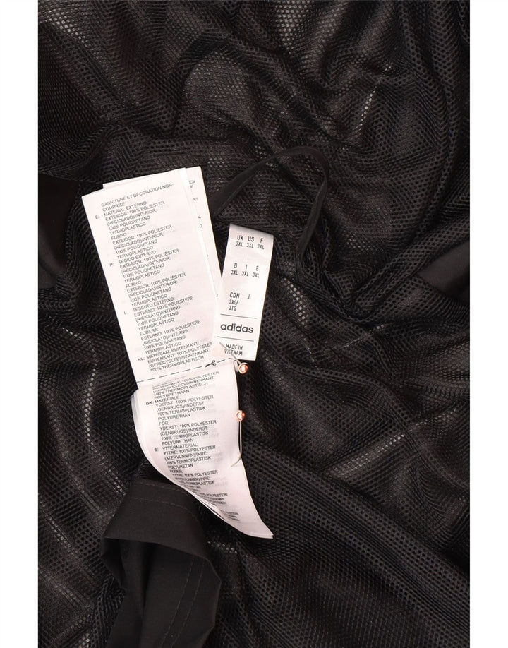 Męska kurtka przeciwdeszczowa ADIDAS z kapturem i grafiką UK 46 3XL, czarny poliester