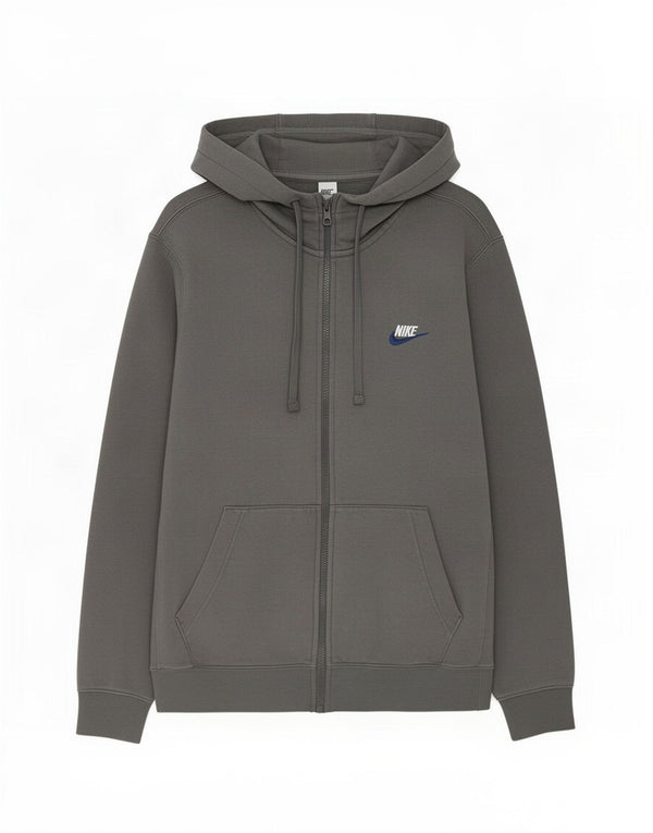 Nike Mens Zip Hoodie Sweater Small Grey Cotton