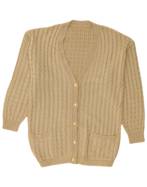 Sweter damski w stylu vintage, UK 14, średnia bawełna khaki
