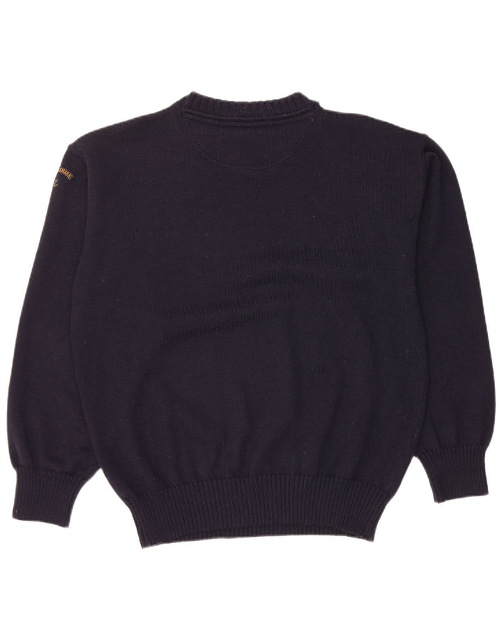 Męski sweter PAUL & SHARK z dekoltem w kształcie litery V, średni granatowy, nowa wełna