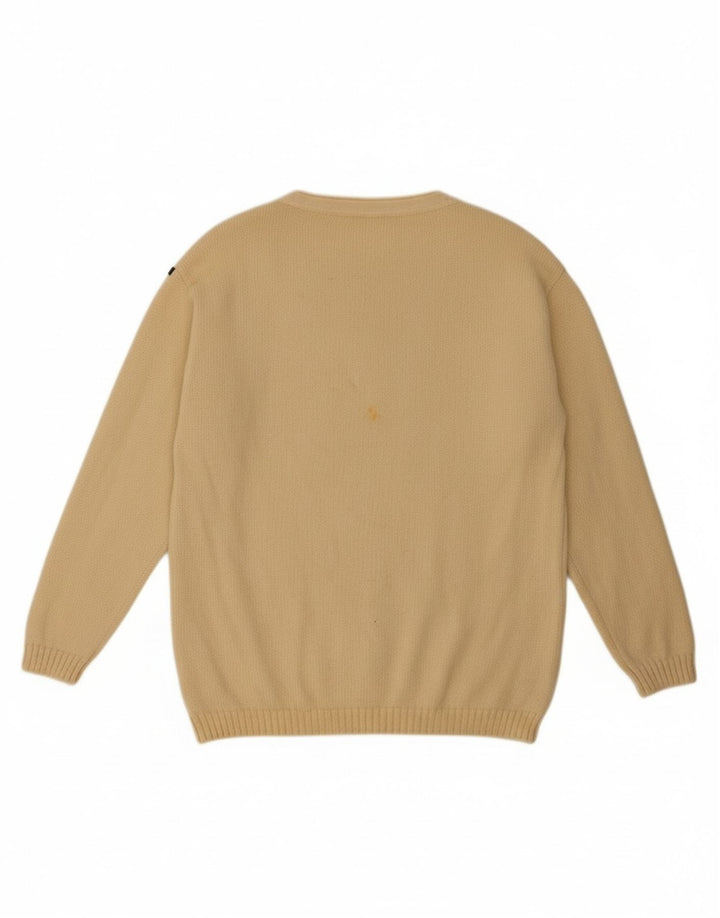 MARINA YACHTING Mens Boat Neck Jumper Sweater Medium Beige