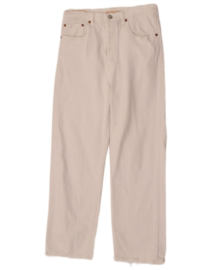 Damskie jeansy Levi's Ribcage Straight W30 L29 Biała bawełna