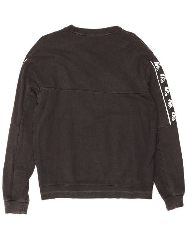 Męska bluza Adidas z grafiką, średnia czarna bawełniana