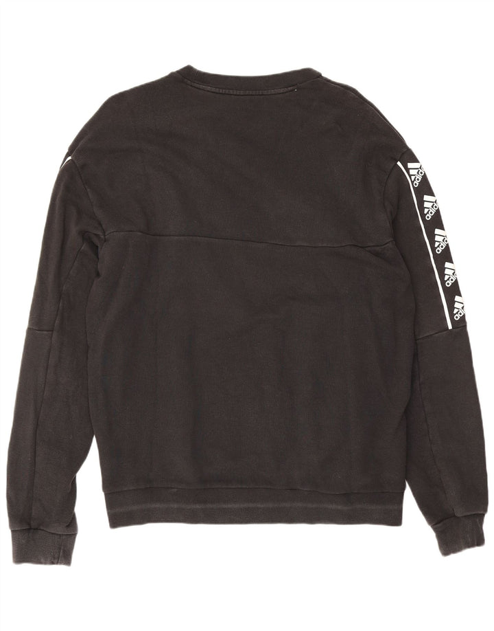 Męska bluza Adidas z grafiką, średnia czarna bawełniana