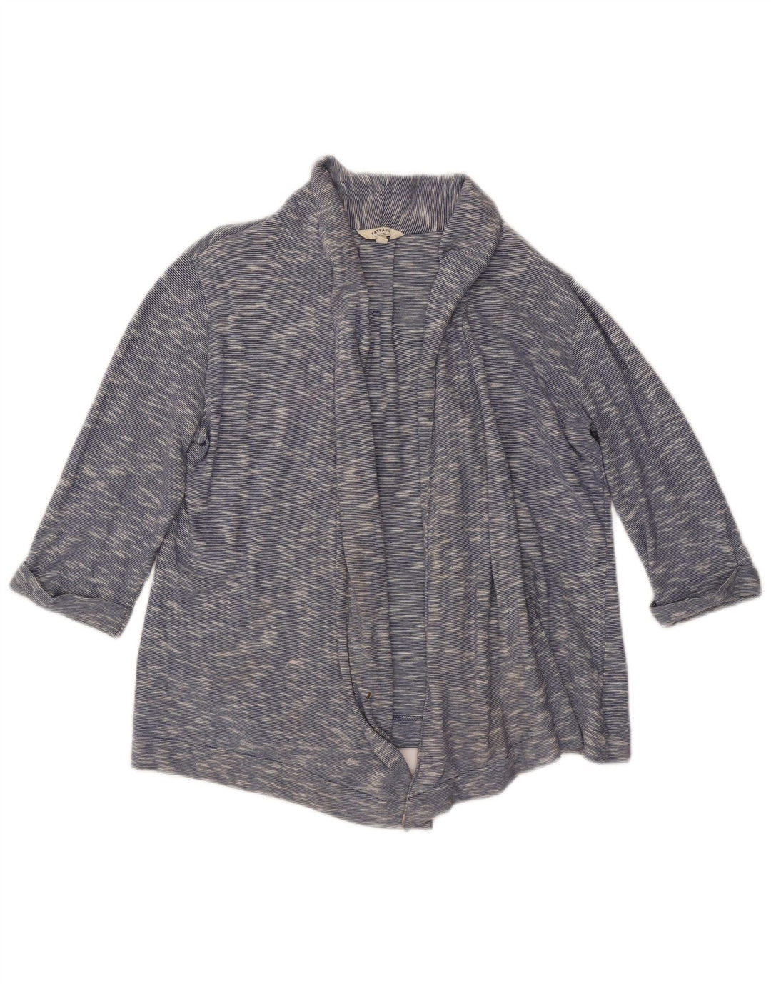 FAT FACE Womens Open Cardigan Sweater UK 12 Medium  Blue Flecked Cotton