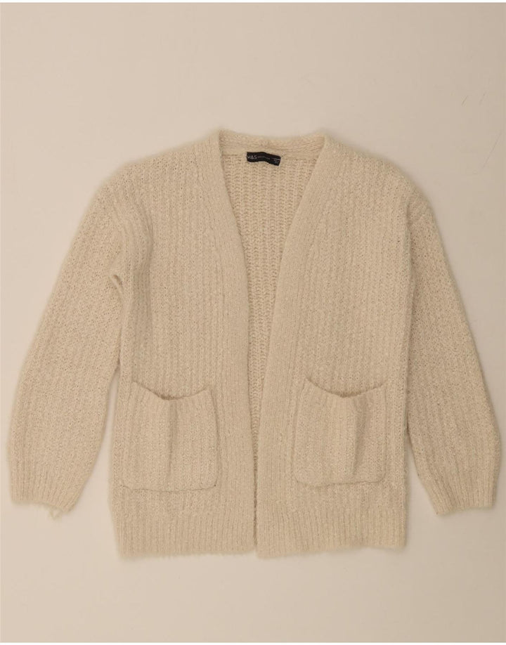 MARKS & SPENCER Womens Oversized Open Cardigan Sweater UK 10 Small Beige Vintage Marks & Spencer and Second-Hand Marks & Spencer from Messina Hembry 