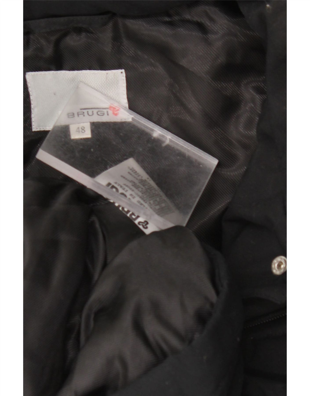 Damski ocieplany płaszcz z kapturem BRUGI IT 48 XL, czarny poliester