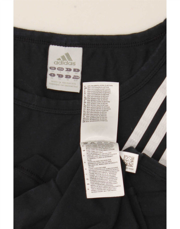 Adidas Damska Kamizelka Top UK 10 Mała Czarna Bawełna