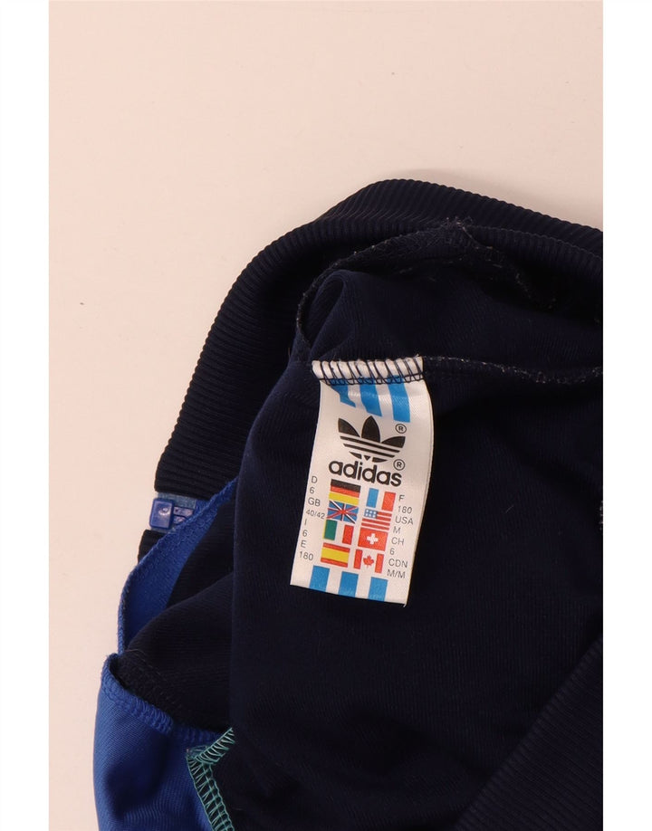 Adidas Męska bluza dresowa UK 40/42 Średni niebieski poliester z blokami kolorów