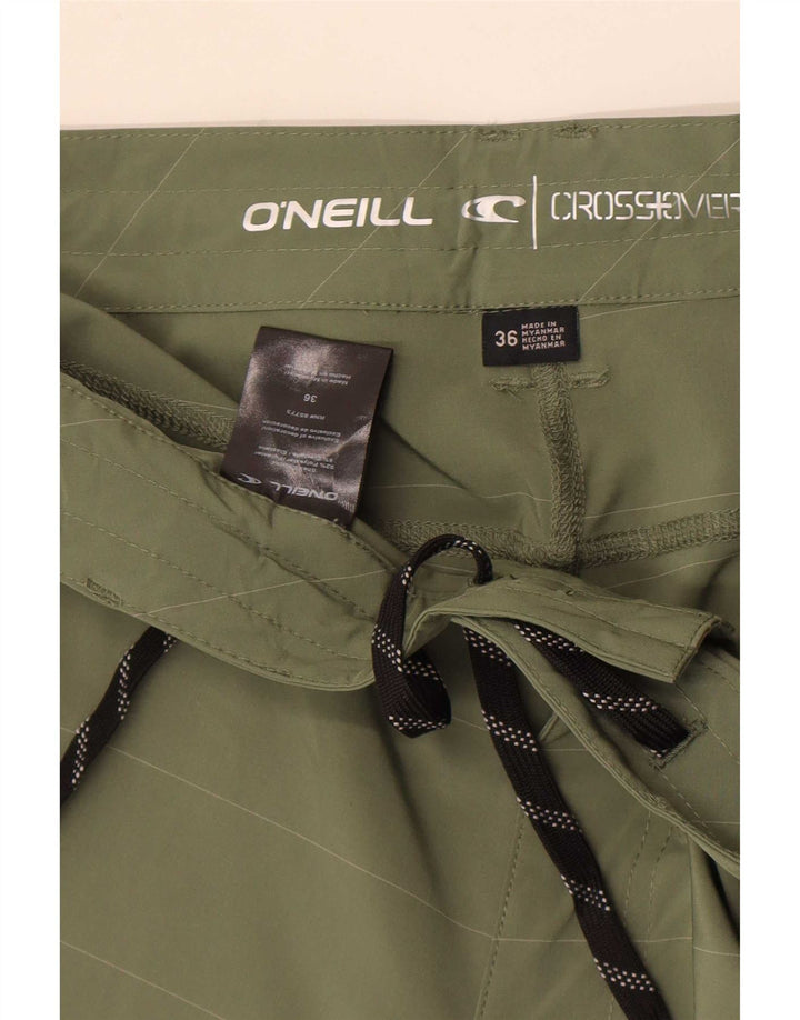 Męskie spodenki cargo O'Neill W36, duże, zielone, bawełniane w paski