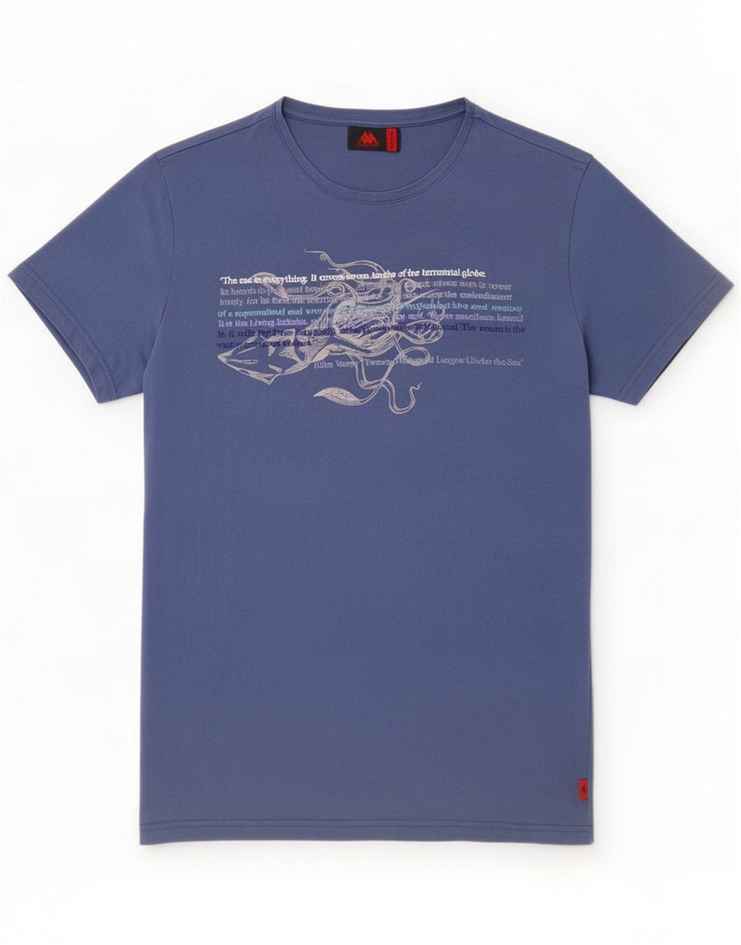 Kappa Męska koszulka graficzna Top Medium Blue Cotton