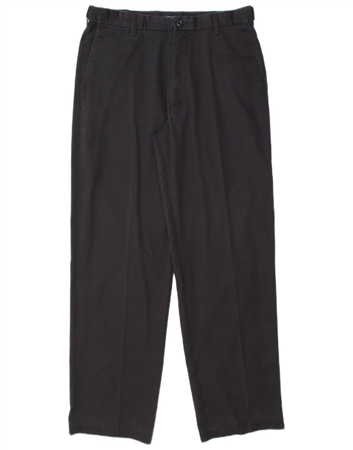 Spodnie męskie IZOD proste chino W34 L34 granatowe bawełniane