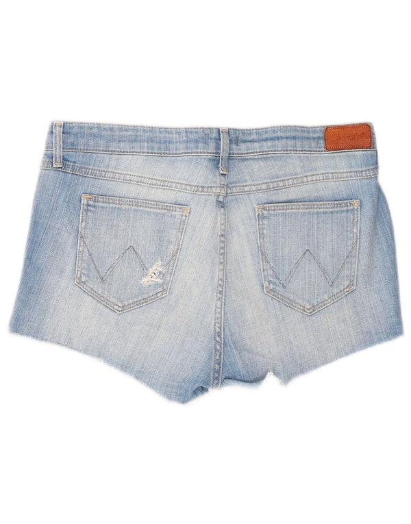 Damskie spodenki jeansowe Wrangler Boyfriend Distressed XS W29, niebieskie, bawełniane