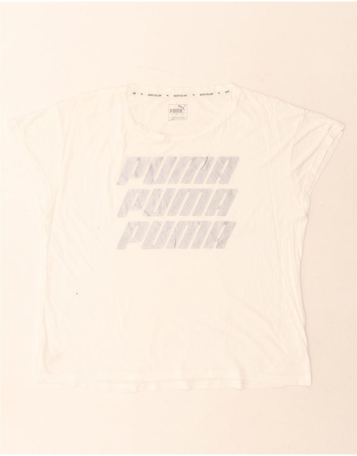 PUMA Womens Graphic T-Shirt Top UK 16 Large White Vintage Puma and Second-Hand Puma from Messina Hembry 