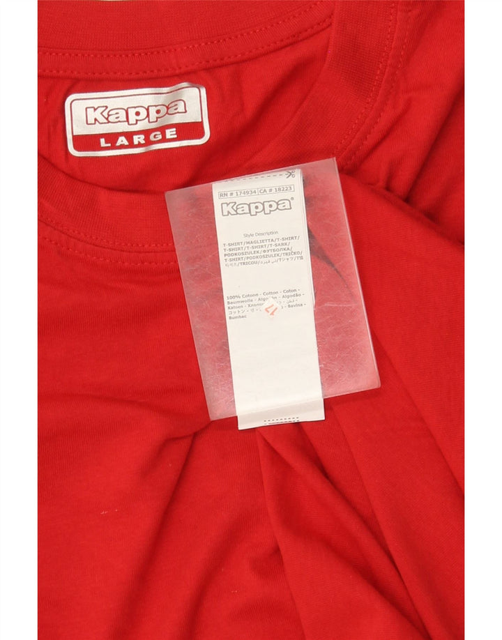 Kappa Męski T-shirt Top Duży Czerwony Bawełniany
