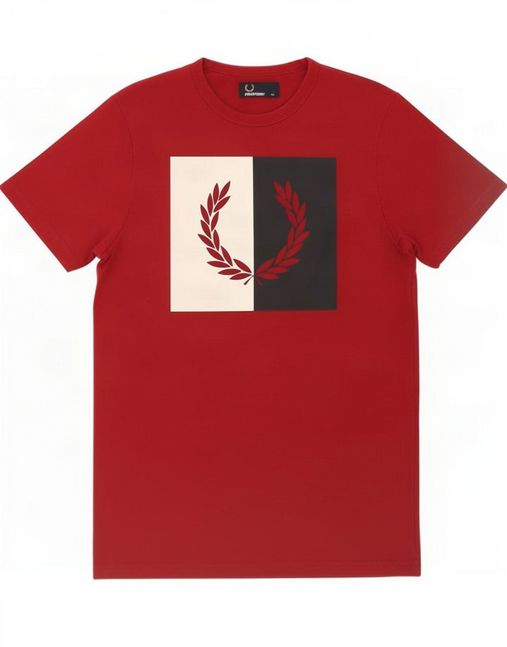 Męska koszulka z grafiką Fred Perry Top XS, czerwona