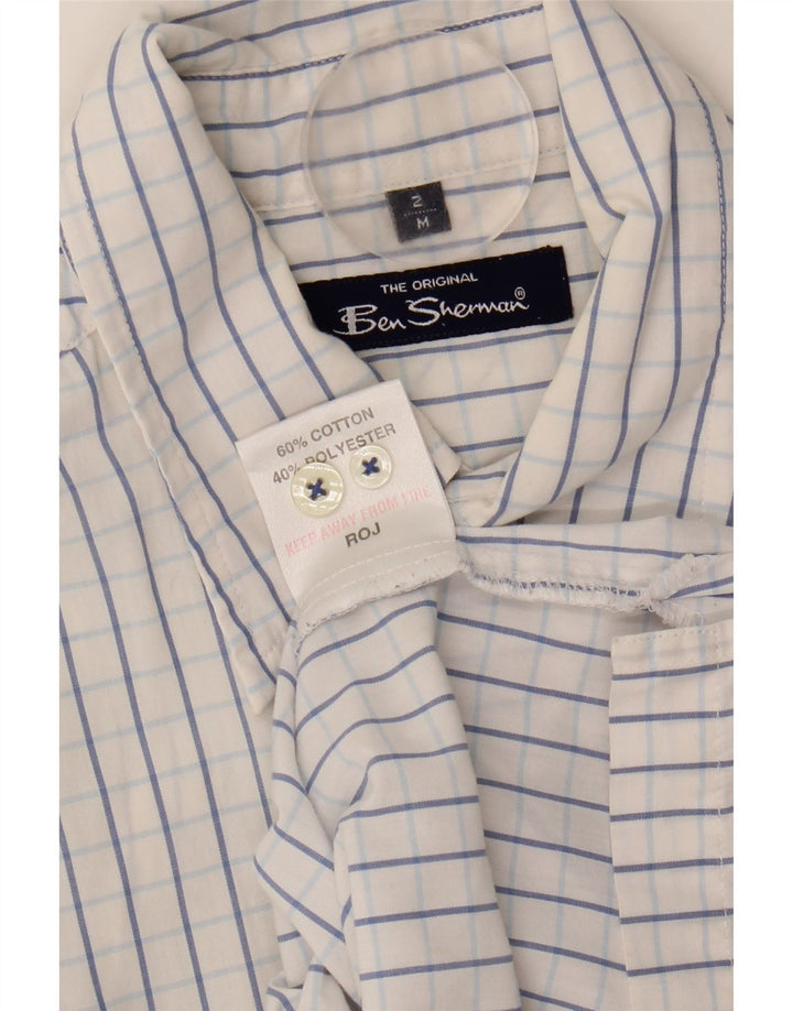 Męska koszula z krótkim rękawem Ben Sherman, bawełniana w średnią niebieską kratkę