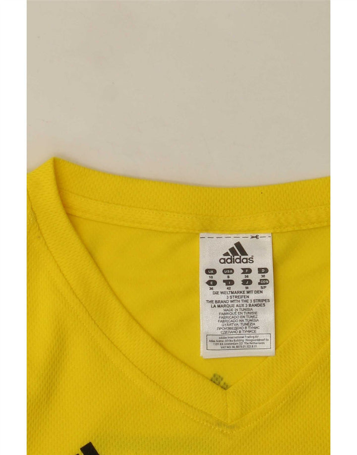 Damska koszulka Adidas Climalite Graphic Top UK 10 Mały żółty poliester