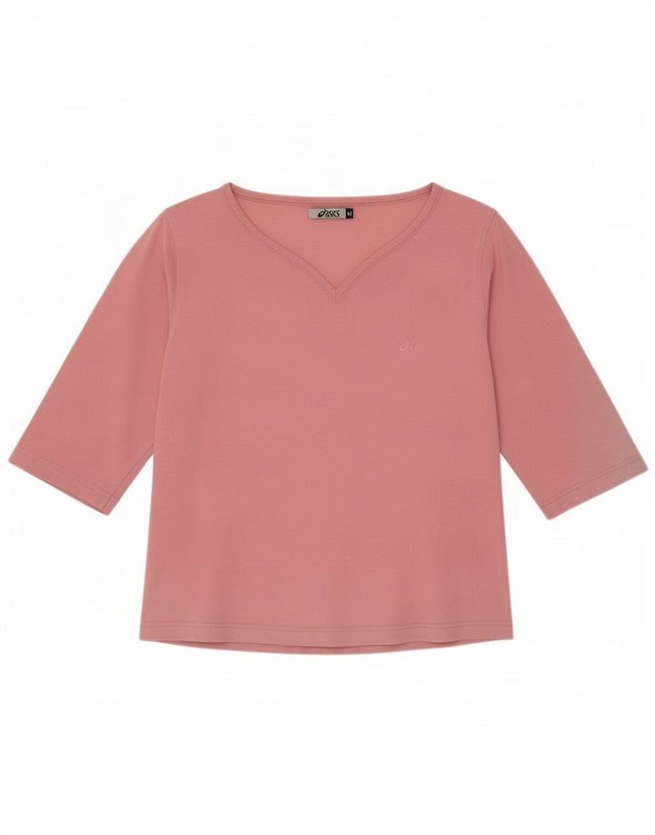 Damski top Asics z rękawem 3/4, UK 12, średni różowy, bawełniany