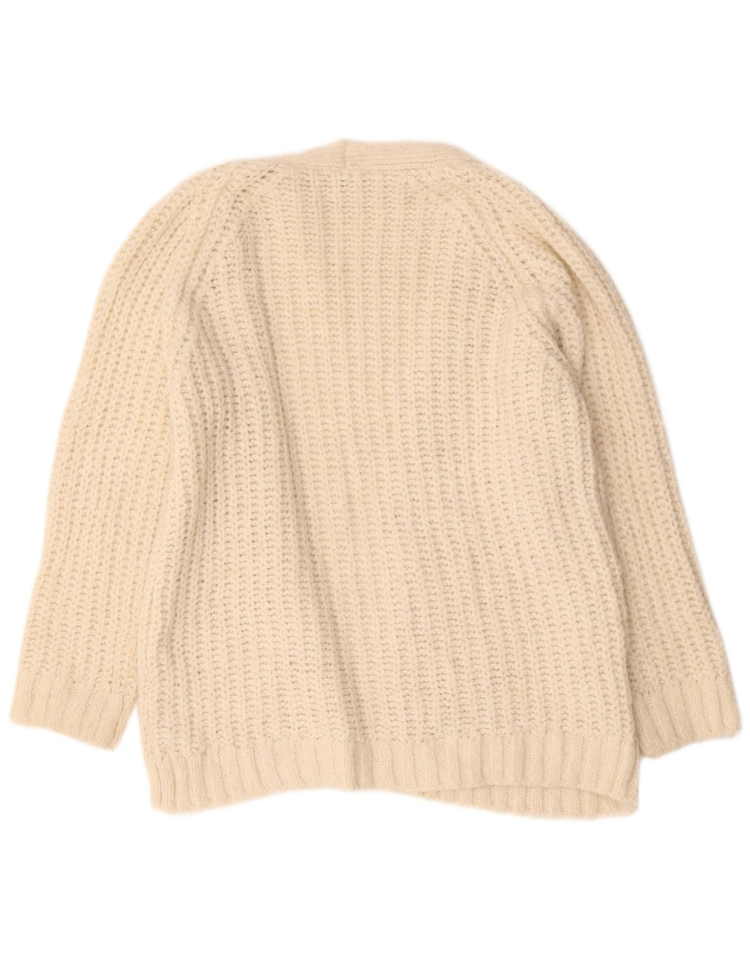 Damski sweter oversize z otwartym kardiganem Zara UK 14 Średni Beżowy Akryl
