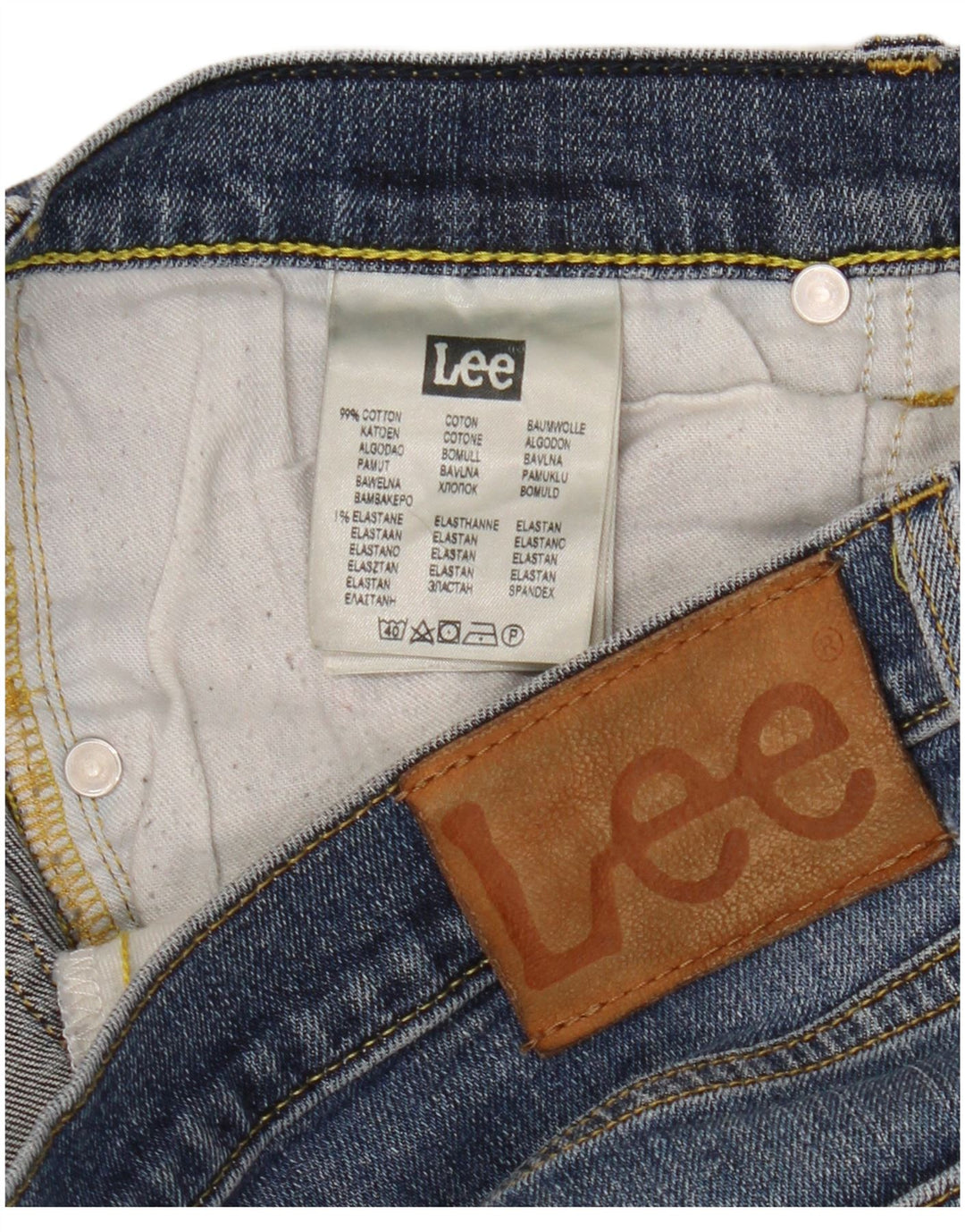 Damskie jeansy Lee Daren Straight W34 L30 Niebieskie bawełniane