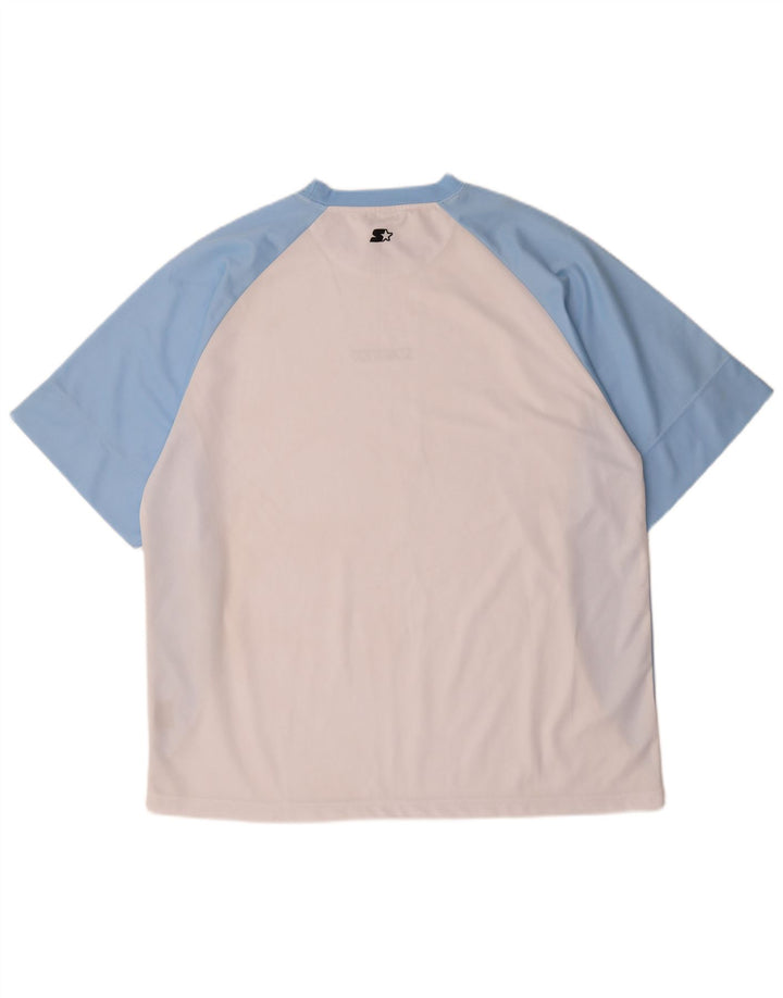 STARTER Męski T-shirt z grafiką Top 2XL Biały poliester z blokami kolorów