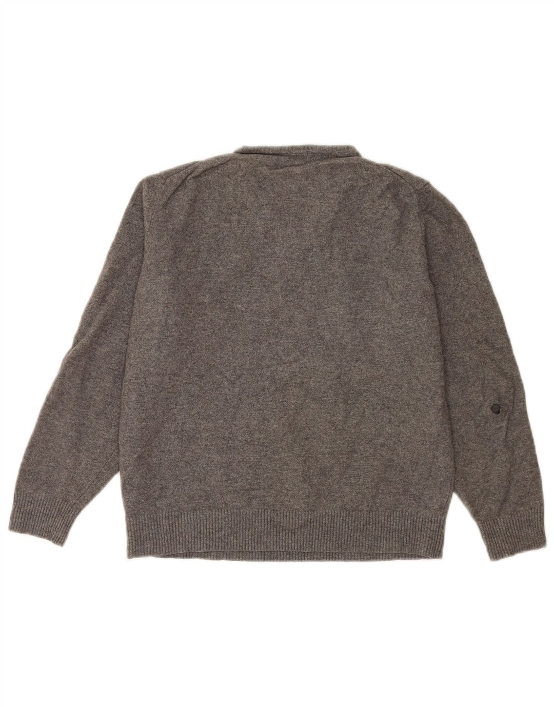 Damski sweter Massimo Dutti z dekoltem w kształcie litery V, duży, szary, wełniany