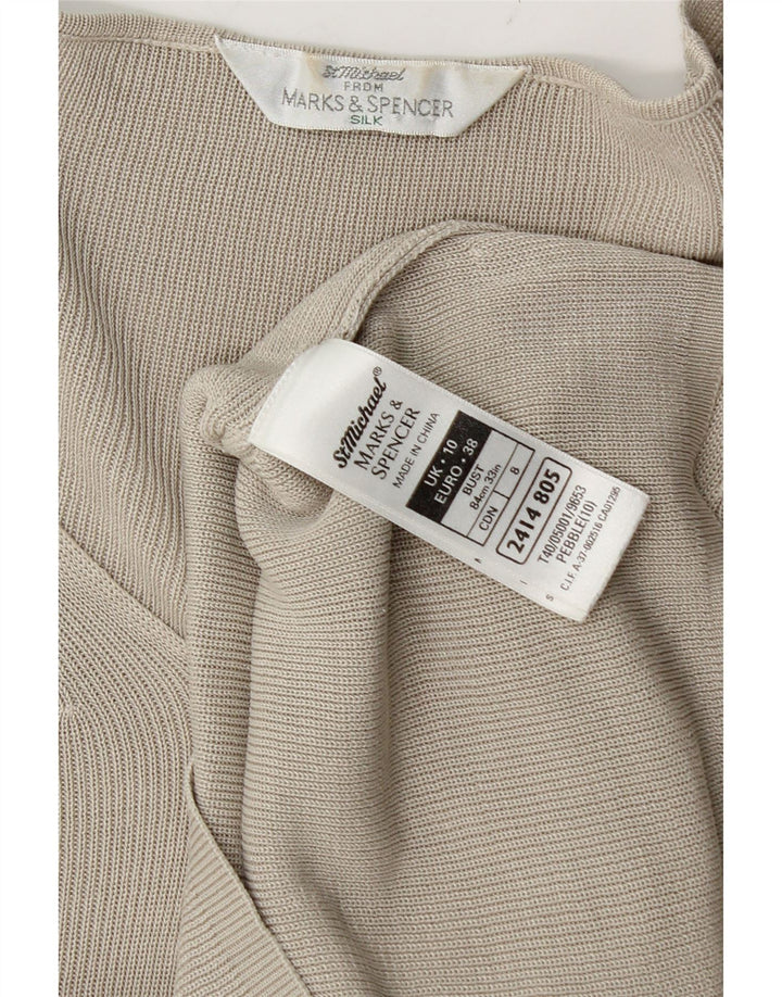 Marks & Spencer Damska koszulka oversize Top UK 10, mała, szara, jedwabna