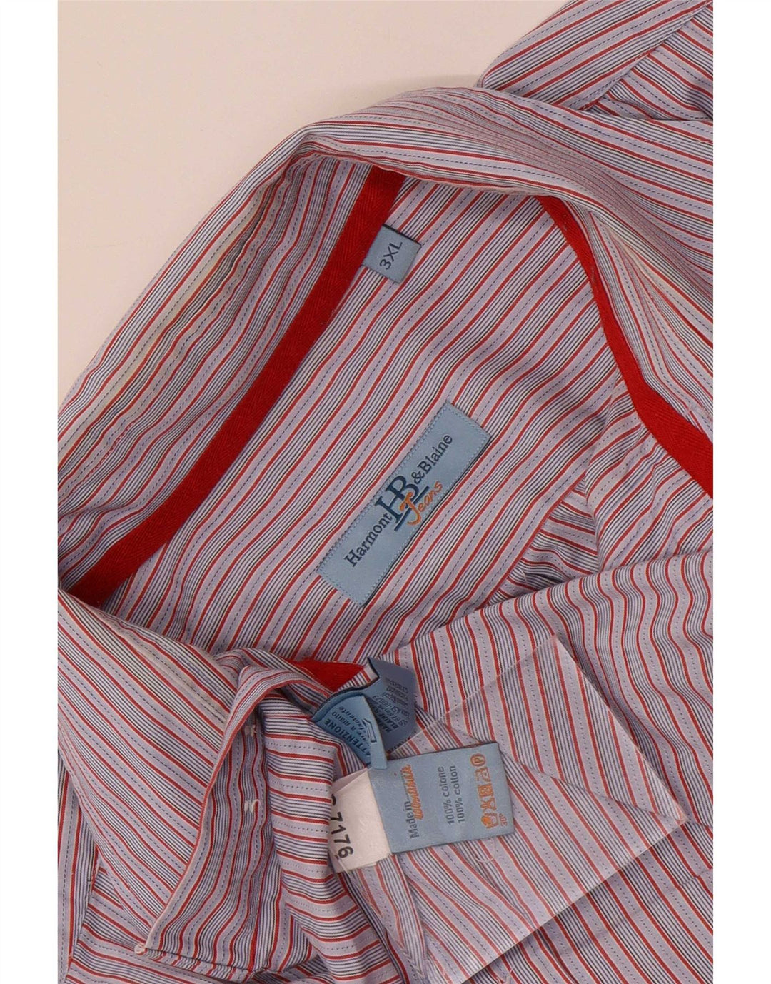 Koszula męska Harmont & Blaine 3XL, bawełniana w czerwone prążki