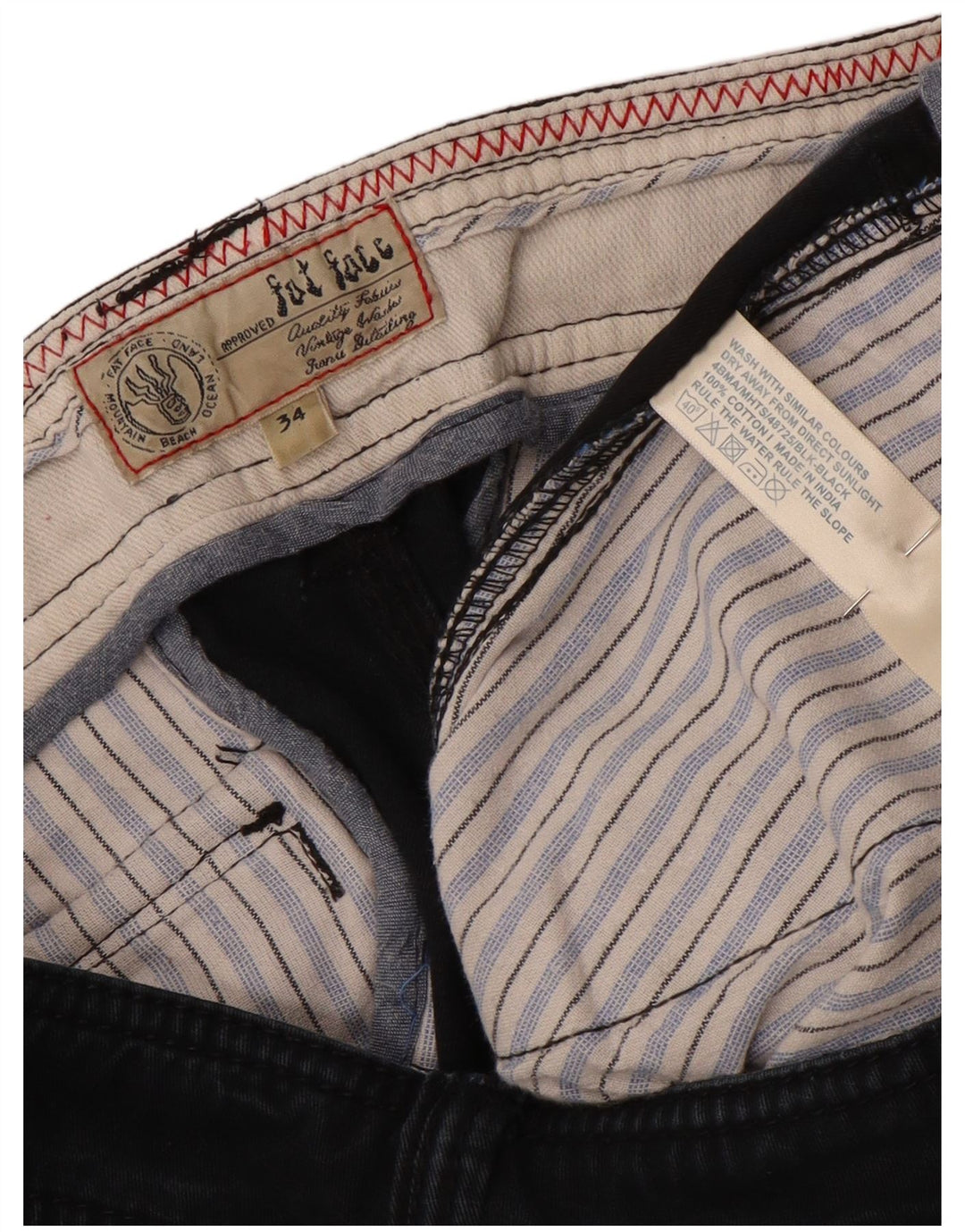 Męskie spodenki cargo Fat Face W34, duże, czarne, bawełniane