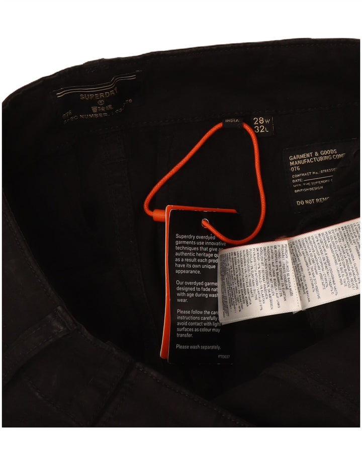 Męskie spodnie cargo Superdry W28 L32, czarne, bawełniane