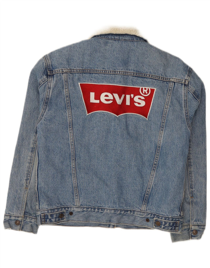Damska kurtka dżinsowa Levi's Graphic Sherpa UK 10 Small, niebieska, bawełniana