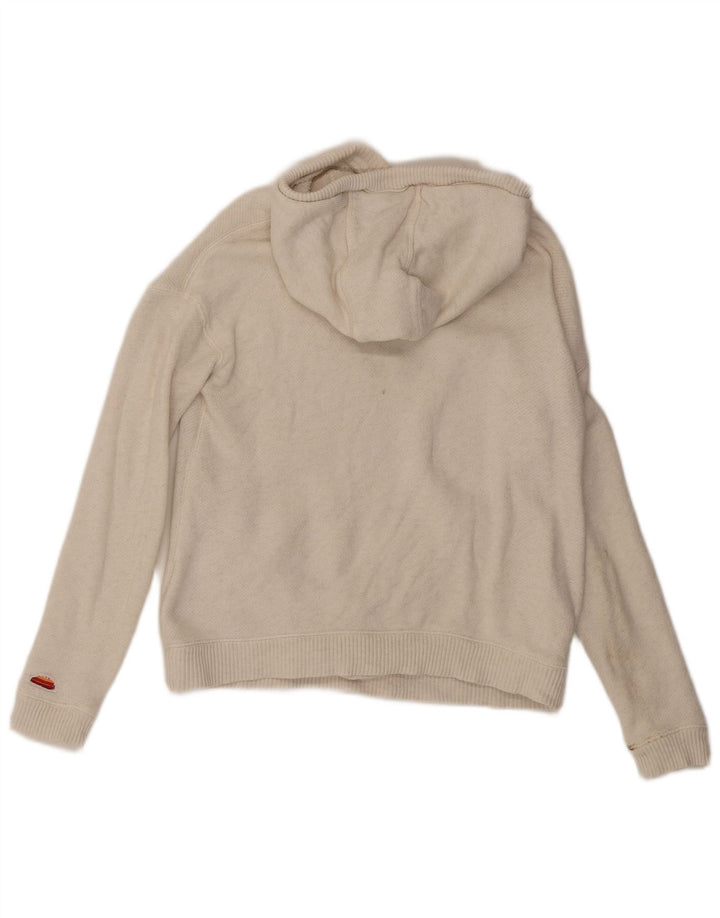 ROXY Womens Hooded Jumper Sweater UK 14 Medium Off White