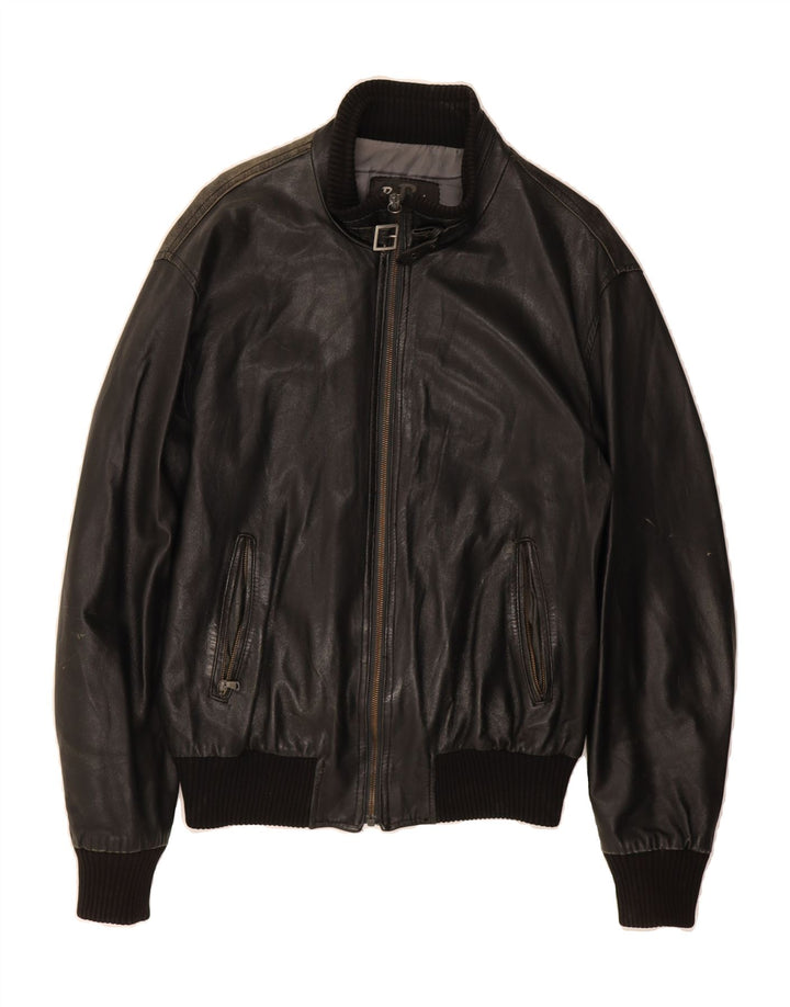 BAYSIDE Womens Leather Jacket UK 18 XL Black Leather Vintage Bayside and Second-Hand Bayside from Messina Hembry 