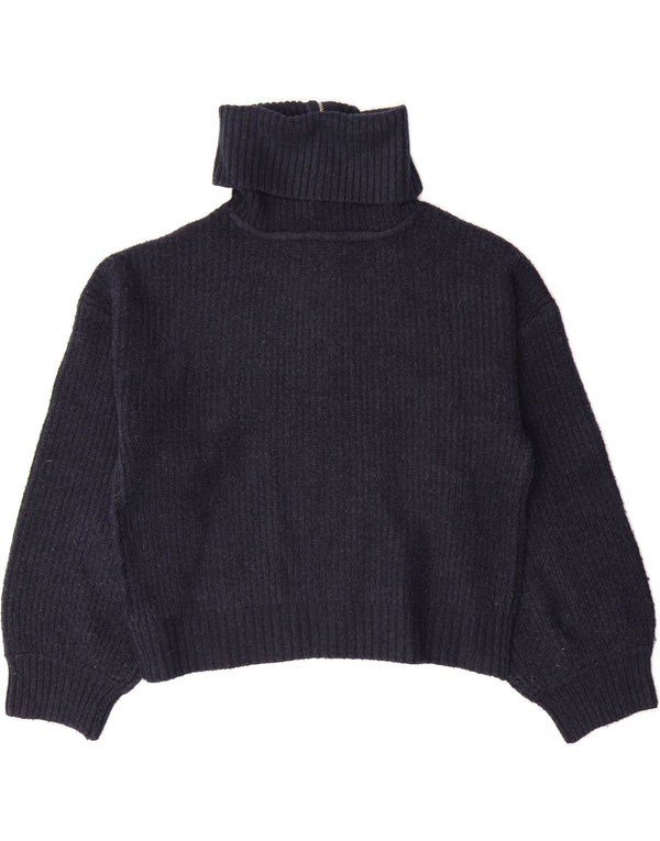 FRENCH CONNECTION Womens Zip Neck Jumper Sweater UK 14 Medium Navy Blue