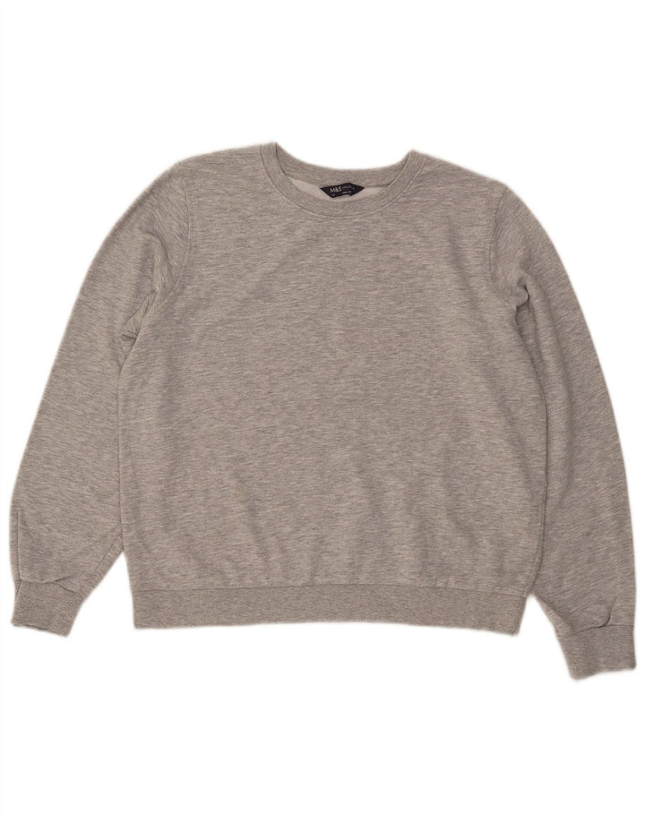 Marks & Spencer Damska bluza typu Crop Sweatshirt UK 14, duża, szara, nakrapiana