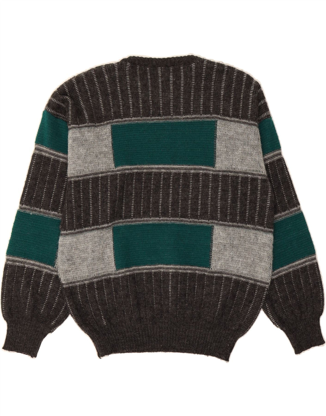 MAGNUM Womens Crew Neck Jumper Sweater UK 16 Large Grey Check Vintage Magnum and Second-Hand Magnum from Messina Hembry 