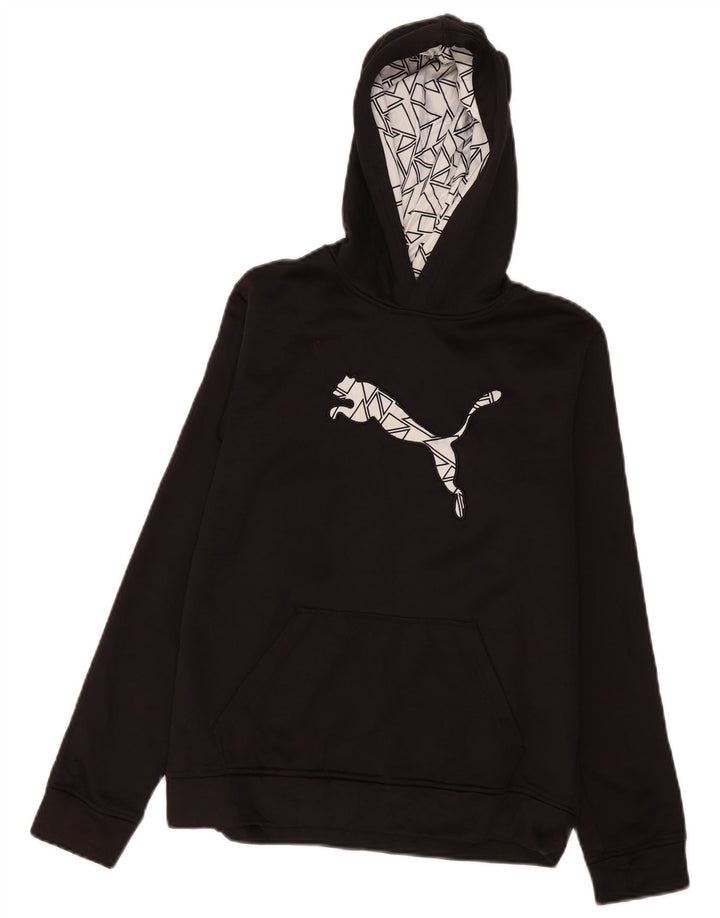 Chłopięcy sweter z kapturem Puma z grafiką 12-13 lat, duży, czarny poliester