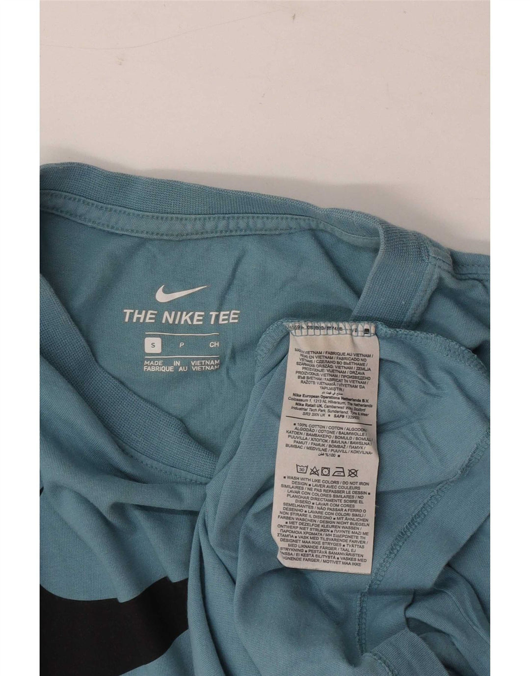Męski T-shirt z grafiką Nike, mały, niebieski, bawełniany
