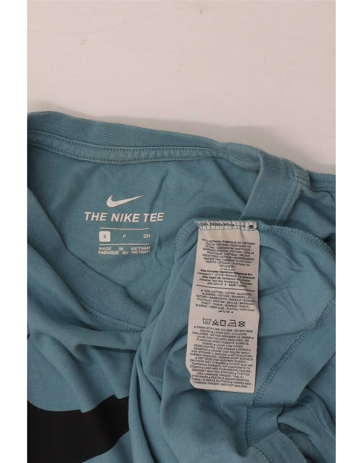 Męski T-shirt z grafiką Nike, mały, niebieski, bawełniany