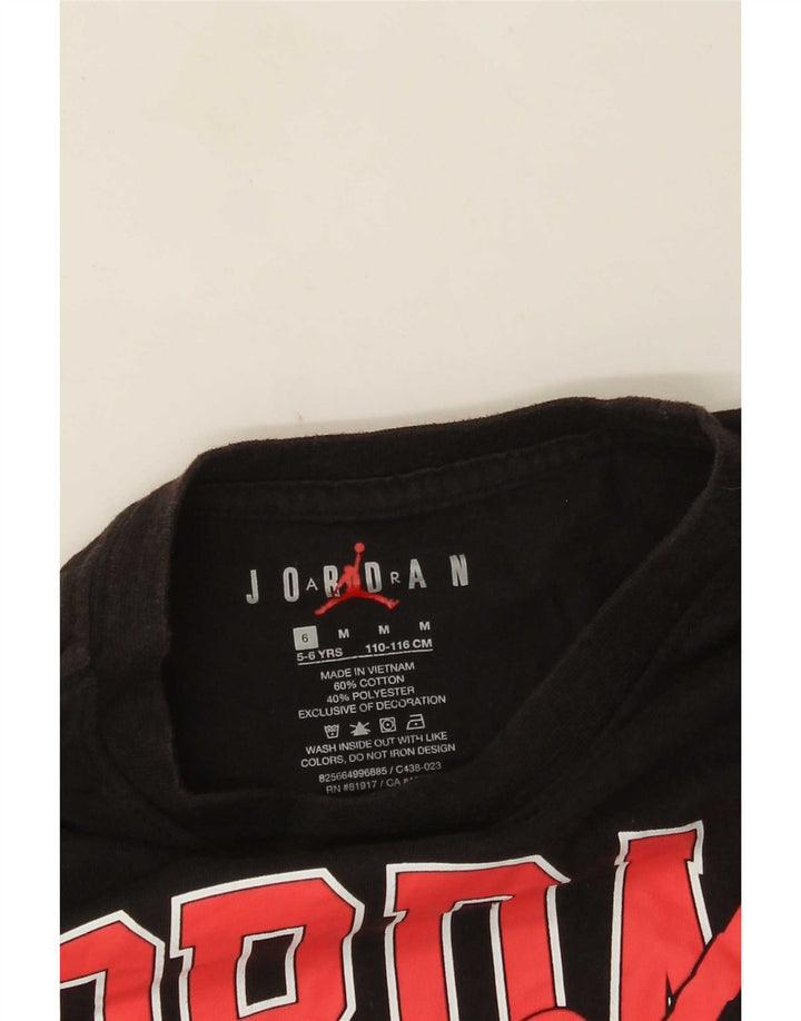 Chłopięcy T-shirt z grafiką Jordan, 5-6 lat, średni czarny, bawełniany